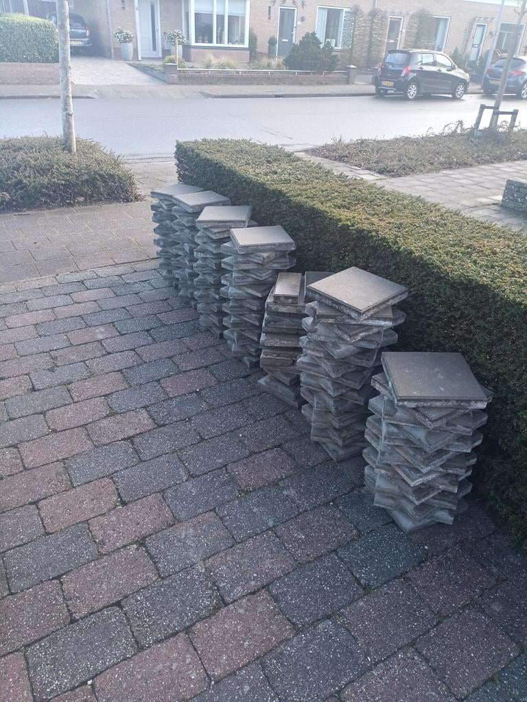 30x30 met vellingkant 60 stuks, Tuin en Terras, Tegels en Klinkers, Ophalen, Gebruikt, Beton, Terrastegels