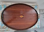 Groot ovaal mahoniehouten dienblad – Georgische stijl – 70 c, Ophalen of Verzenden, Ovaal, Hout