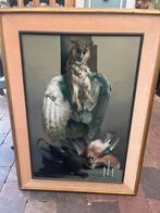 Olieverfschilderij Michael Dore- Uil en vogels, Ophalen