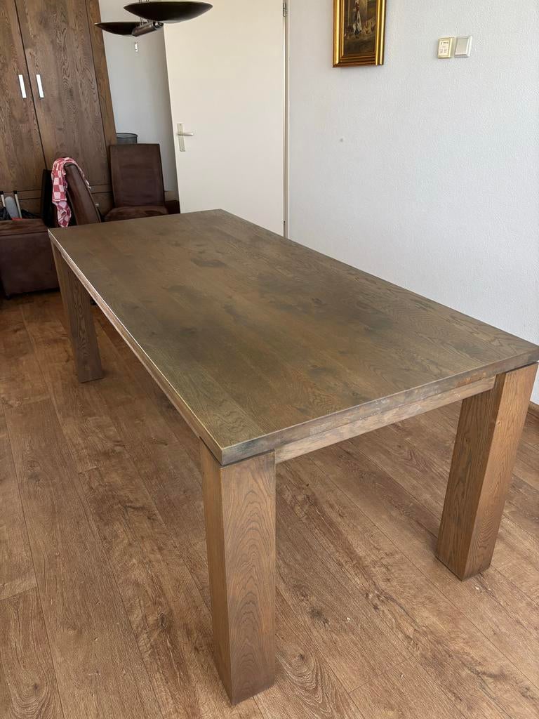Eiken eettafel met aanlegblad - 200x90x78 cm, Huis en Inrichting, Tafels | Eettafels, Ophalen, Gebruikt, Eikenhout, 200 cm of meer