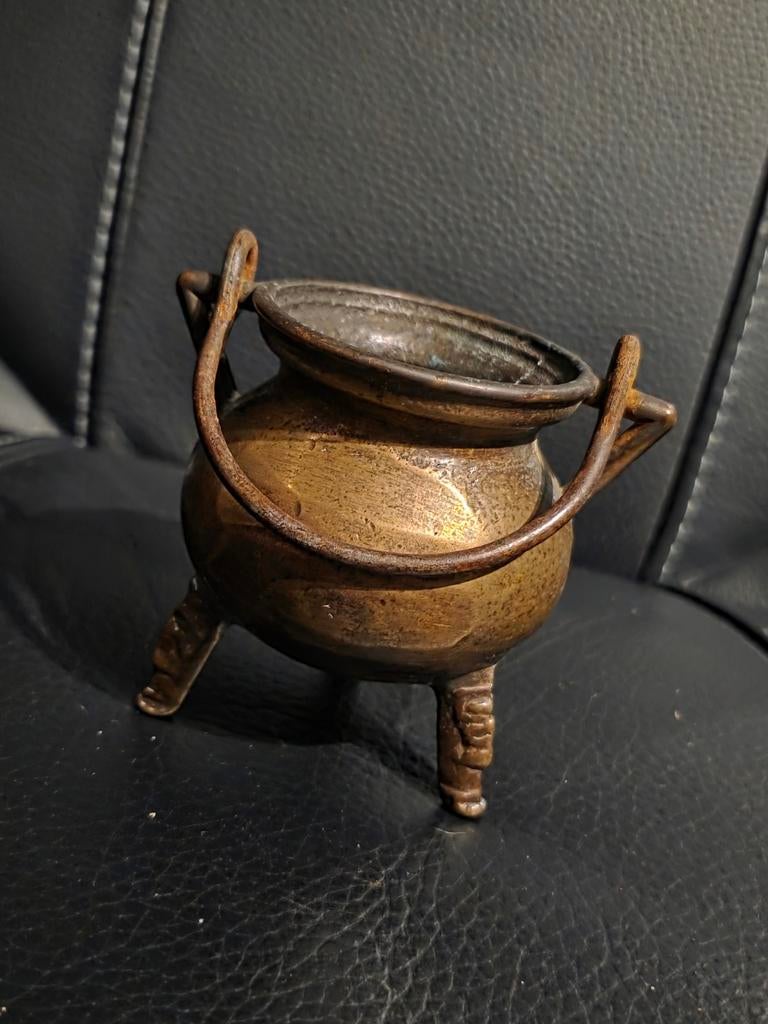 kookpot kogelpot oudheid brons zeldzaam formaat, Ophalen of Verzenden