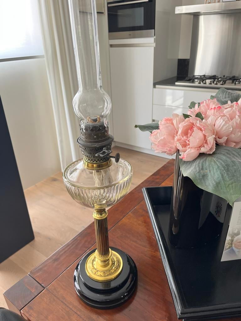 Antieke Victoriaanse olielamp - 19e eeuw, Antiek en Kunst, Antiek | Lampen, Ophalen of Verzenden