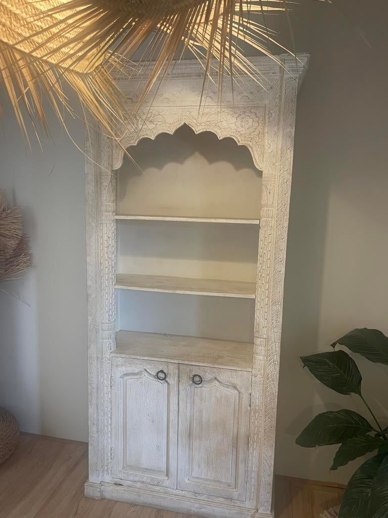 Prachtige kast , ibiza boho , houtsnijwerk, Ophalen, 50 tot 100 cm, Zo goed als nieuw, Minder dan 100 cm