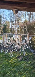 Kroonluchter met glazen pegels, Huis en Inrichting, Lampen | Kroonluchters, Ophalen, Gebruikt, Glas, Klassiek