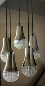 Mid century Hanglamp  jaren 70, Ophalen, Gebruikt, Glas, Minder dan 50 cm