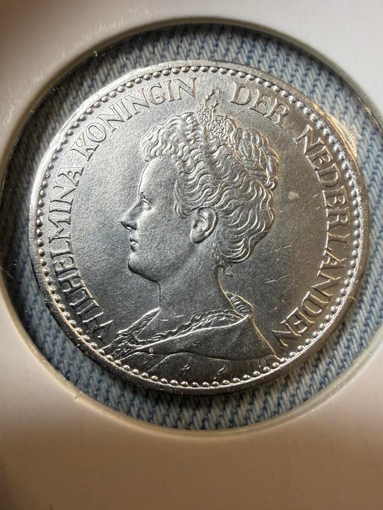 Topkwaliteit gulden 1914 Wilhelmina, Postzegels en Munten, Munten | Nederland, 1 gulden, Zilver, Ophalen of Verzenden, Koningin Wilhelmina