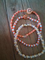 Zelfgemaakte armbandjes met vrolijke smileys, Sieraden, Tassen en Uiterlijk, Armbanden, Kunststof of Plastic, Nieuw, Oranje, Ophalen of Verzenden