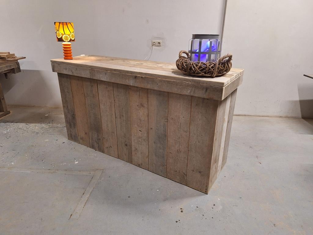 Steigerhouten balie toonbank van gebruikt steigerhout, Ophalen of Verzenden