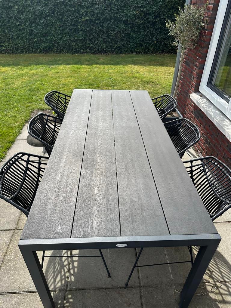 Tuinset met 6 stoelen, Tuin en Terras, Ophalen, Zo goed als nieuw