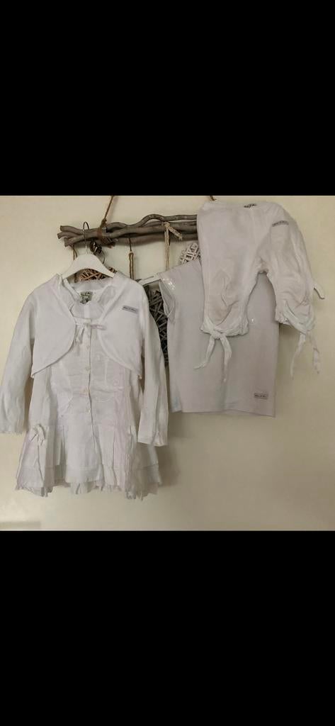 Liana et Luna 3-delige witte set doop/trouwerij, Kinderen en Baby's, Kinderkleding | Overige, Ophalen of Verzenden, Zo goed als nieuw