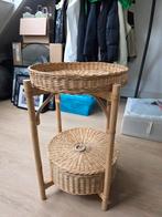 Ikea Tolkning bijzettafel van rotan met opbergruimte, Ophalen, Minder dan 55 cm, Rond, Zo goed als nieuw