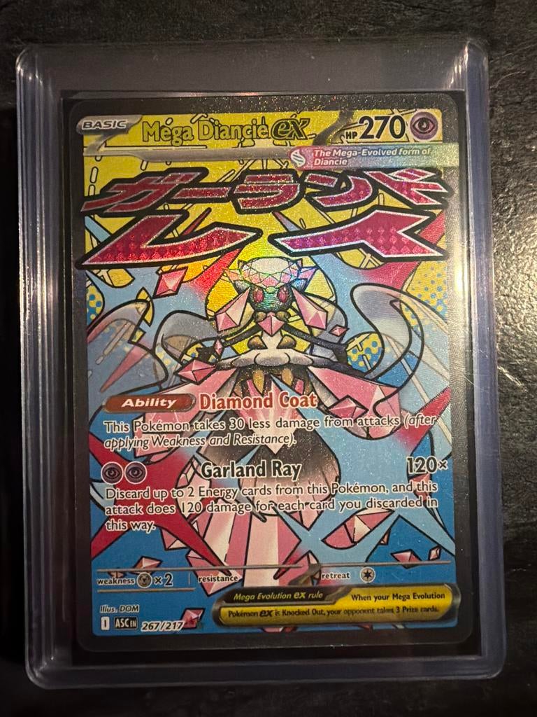 Mega Diancie EX Pokémon Kaart (Foil, 267/217), Ophalen of Verzenden, Zo goed als nieuw, Losse kaart, Foil