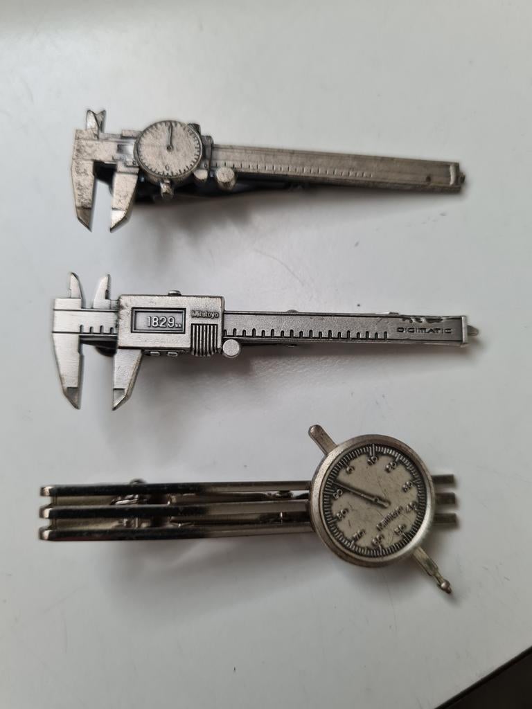 Zilveren dasspelden meetgereedschap, Ophalen of Verzenden