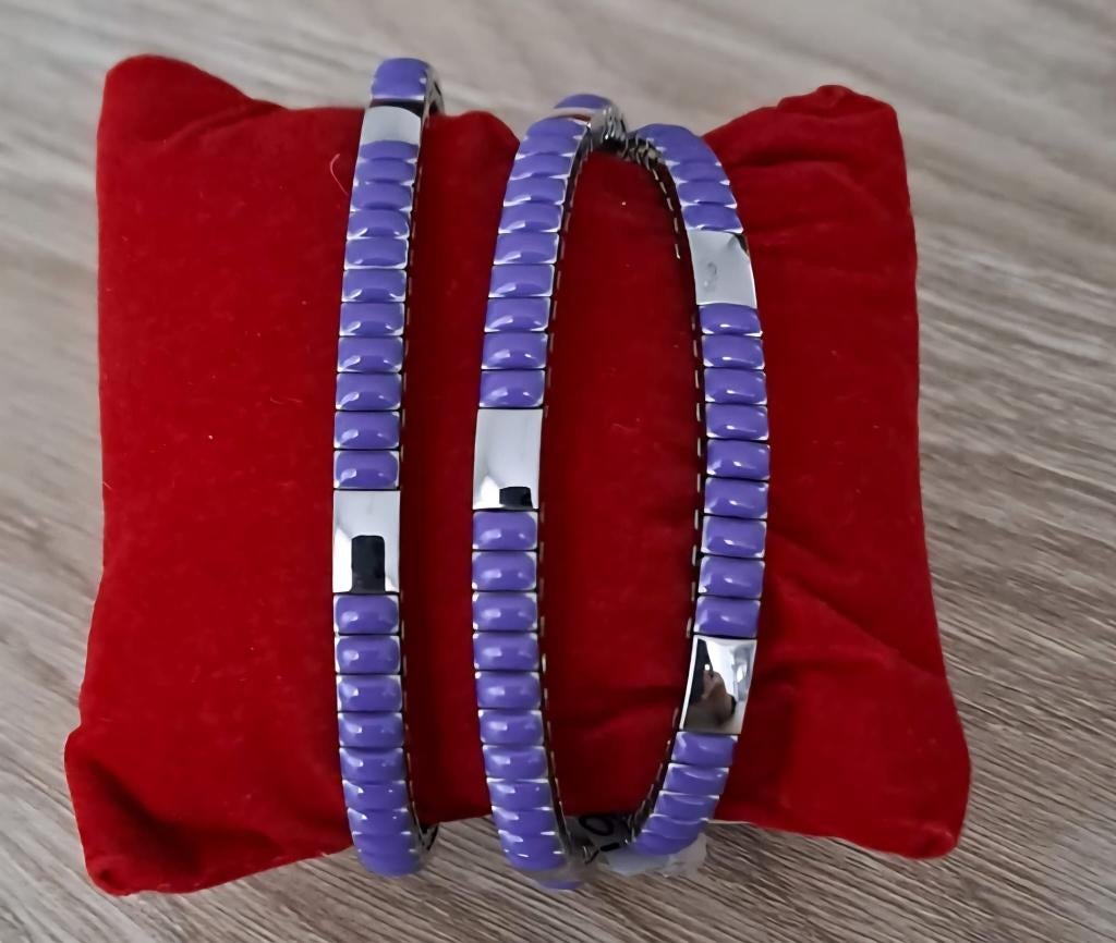 Energetix armband paars, Sieraden, Tassen en Uiterlijk, Armbanden, Verzenden, Nieuw, Paars, Staal
