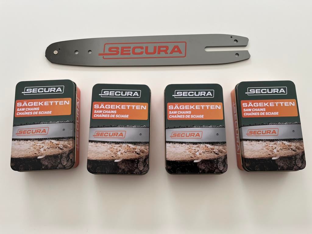 Zaagblad secura 30cm + 4 kettingen nieuw!, Ophalen of Verzenden, Nieuw