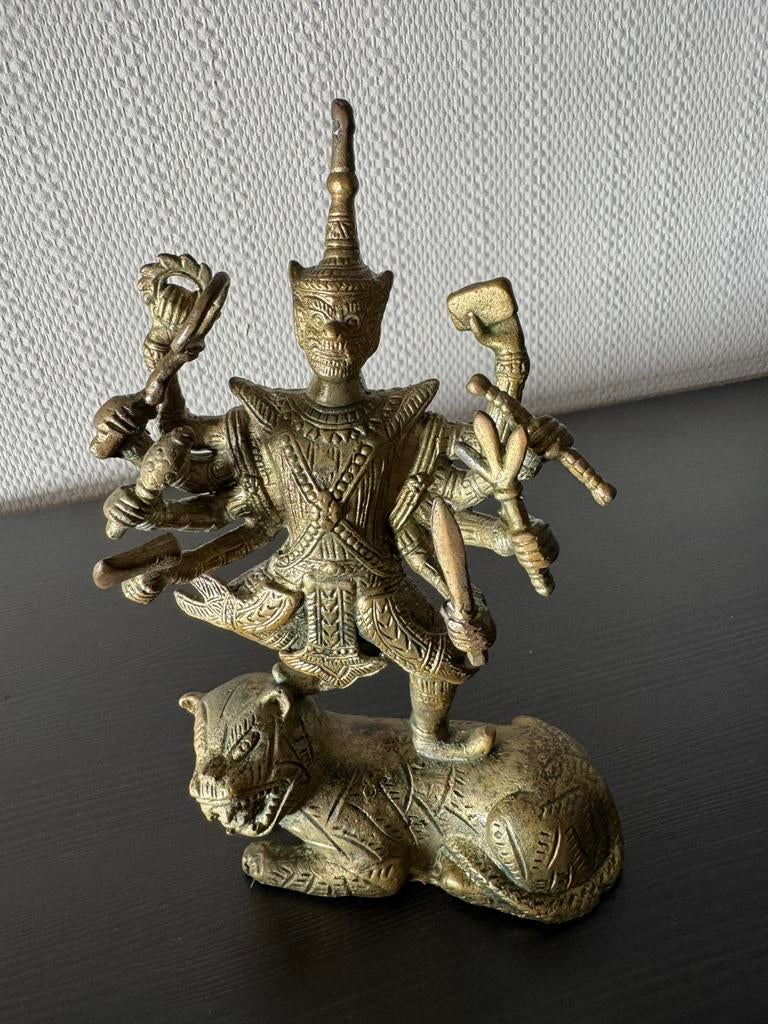 Vintage Hindoebeeld Maa Durga, Ophalen of Verzenden, Zo goed als nieuw