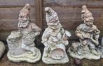 Set van 3 Vintage Tuinkabouters van Steen, Tuin en Terras, Tuinbeelden, Ophalen, Gebruikt, Steen, Tuinkabouter