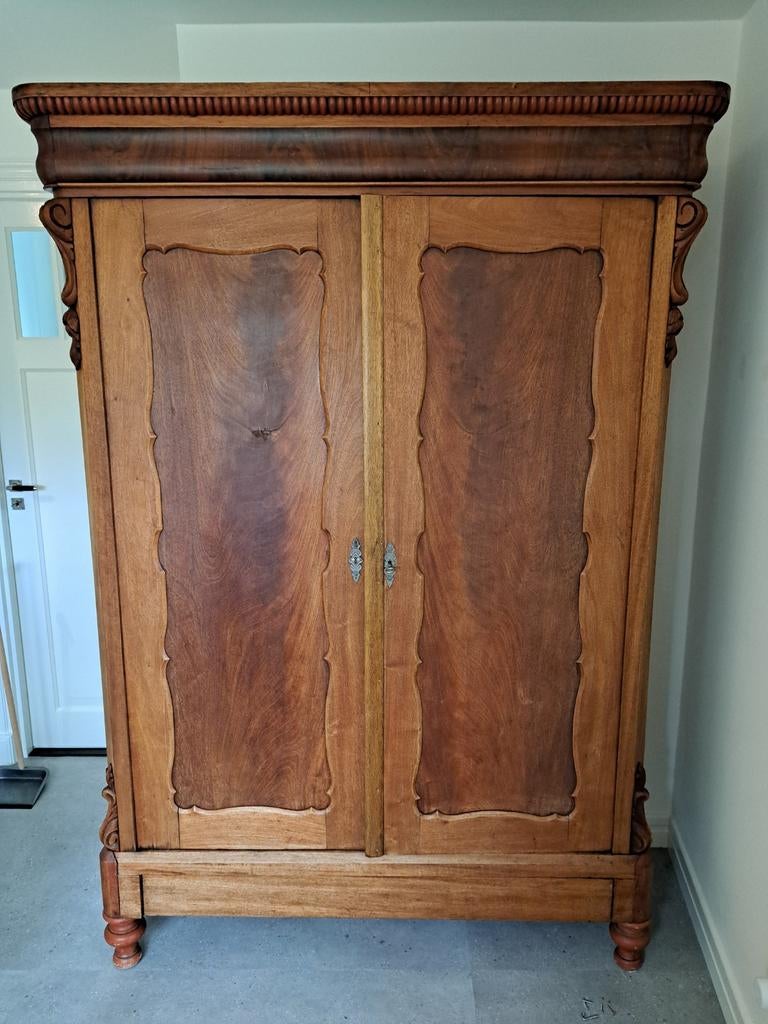 Antieke Biedermeier Kast - Massief Hout, Antiek en Kunst, Ophalen