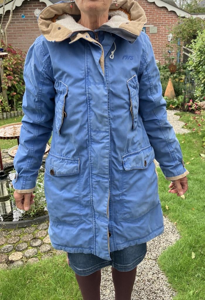 Dames winterjas, Maat 38/40 (M), Blauw, Zo goed als nieuw, Ophalen of Verzenden