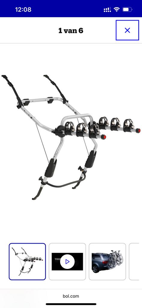 Thule ClipOn fietsdrager incl. Frame adapter, Ophalen, 3 fietsen of meer, Gebruikt, Achterklepdrager