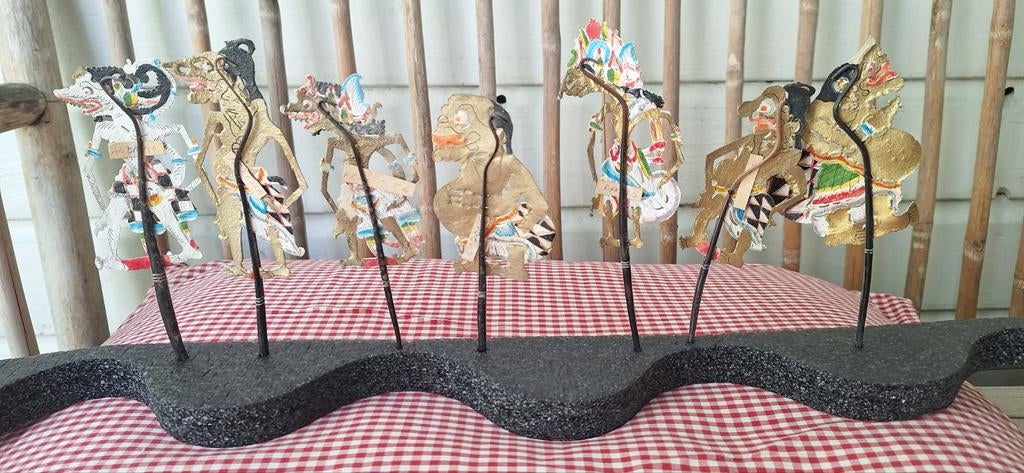 Mini Wayang Kulit Poppen Set - Indonesische Schaduwpoppen, Ophalen of Verzenden