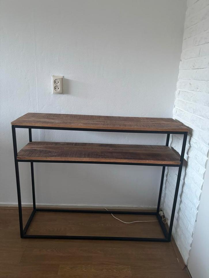 Mango houten bijzettafel / kastje, Huis en Inrichting, Tafels | Bijzettafels, Zo goed als nieuw, Rechthoekig, 60 cm of meer, 75 cm of meer