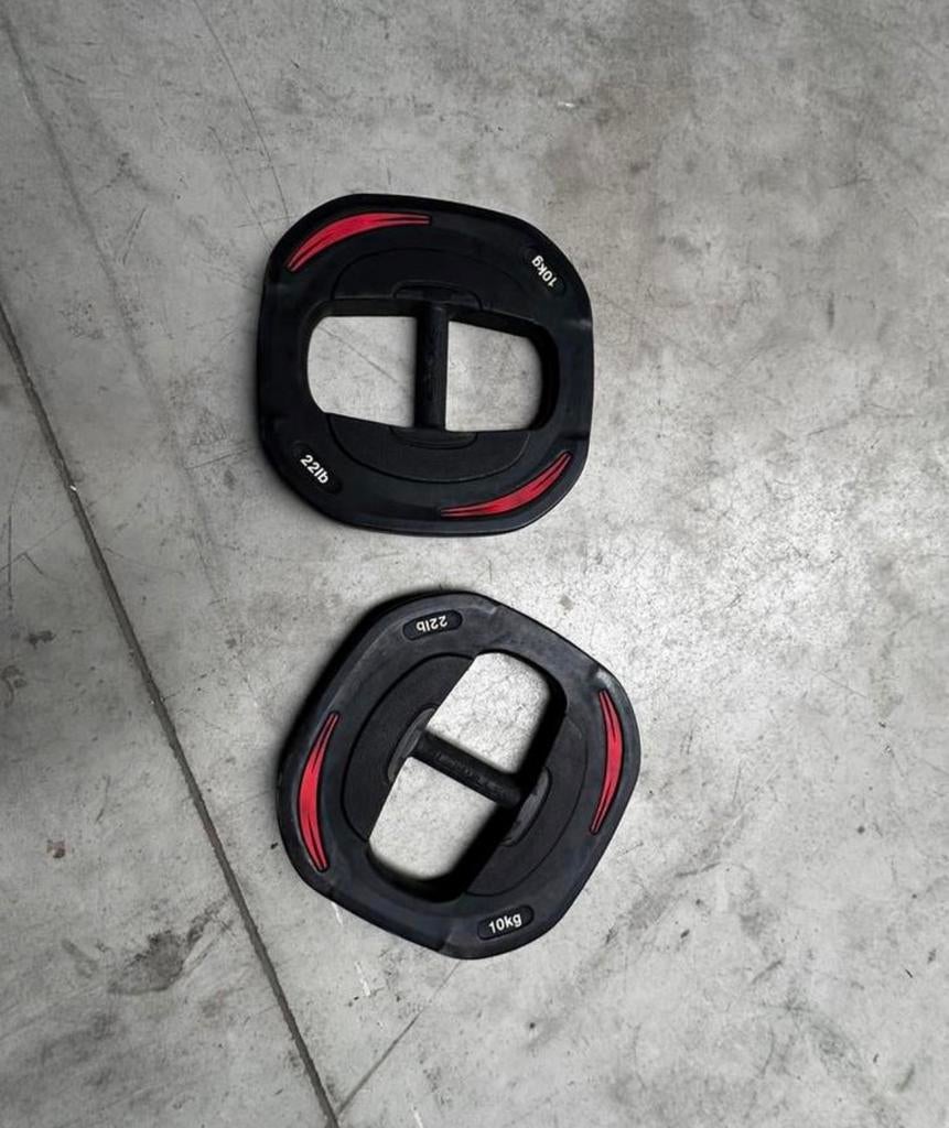 Les Mills 2x10kg Gewichten, Sport en Fitness, Ophalen, Gebruikt, Halterschijven