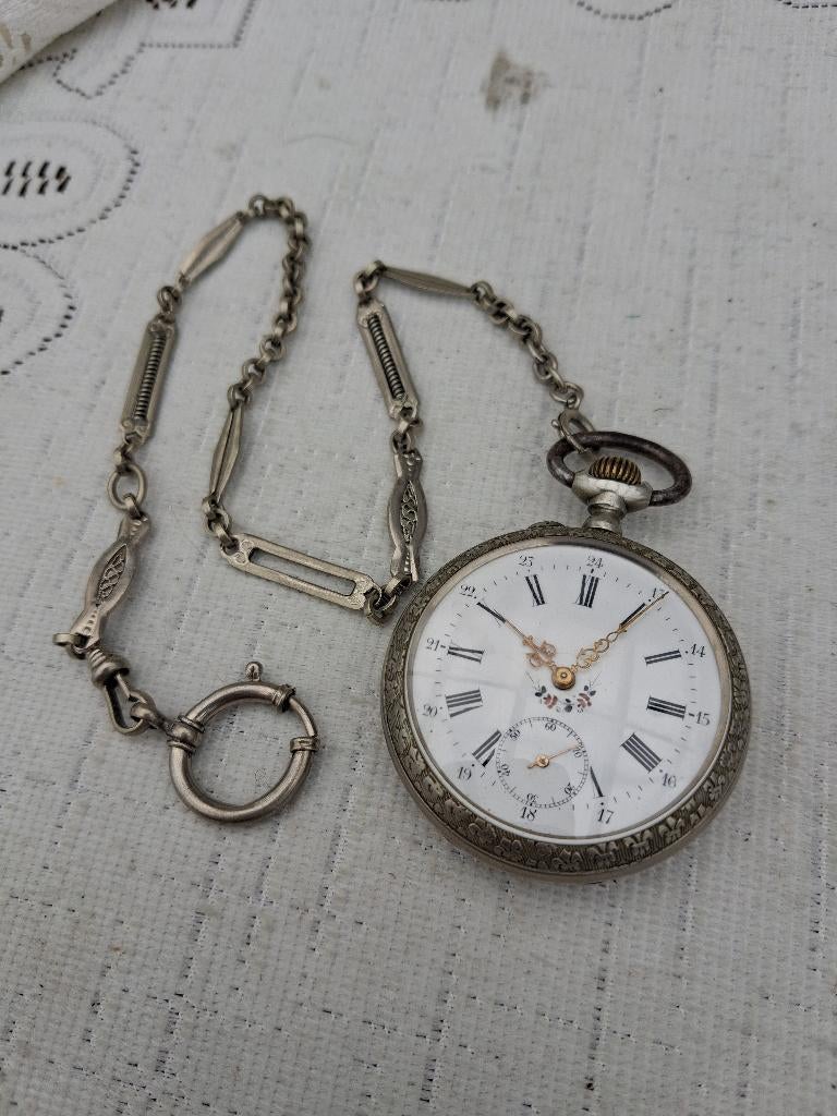 Antiek zakhorloge, Sieraden, Tassen en Uiterlijk, Horloges | Antiek, Overige merken, Overige materialen, Zakhorloge, Verzenden