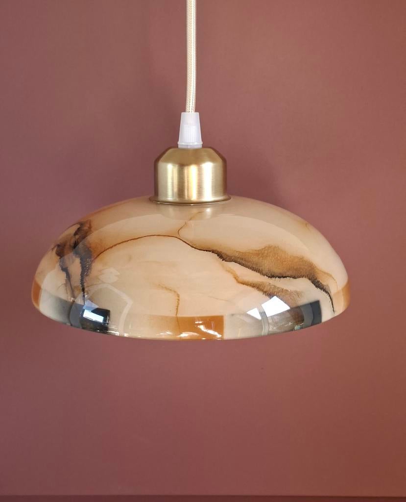 Vintage gemarmerde lamp, Ophalen of Verzenden, Zo goed als nieuw, Minder dan 50 cm