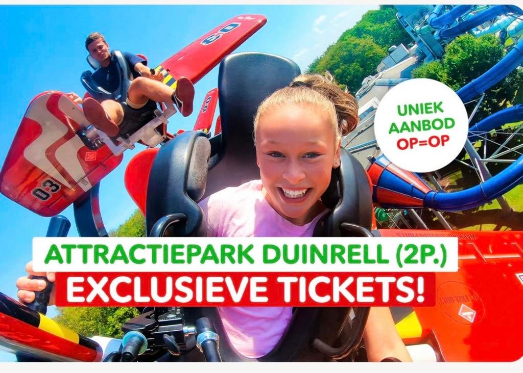 2 entreekaartjes voor Duinrell op 10 mei 2026, Twee personen, Ticket of Toegangskaart