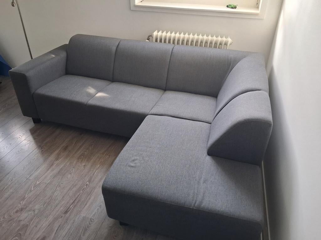 Grijze hoekbank - comfortabel en stijlvol!, 250 tot 300 cm, Gebruikt, Hoekbank, 75 tot 100 cm