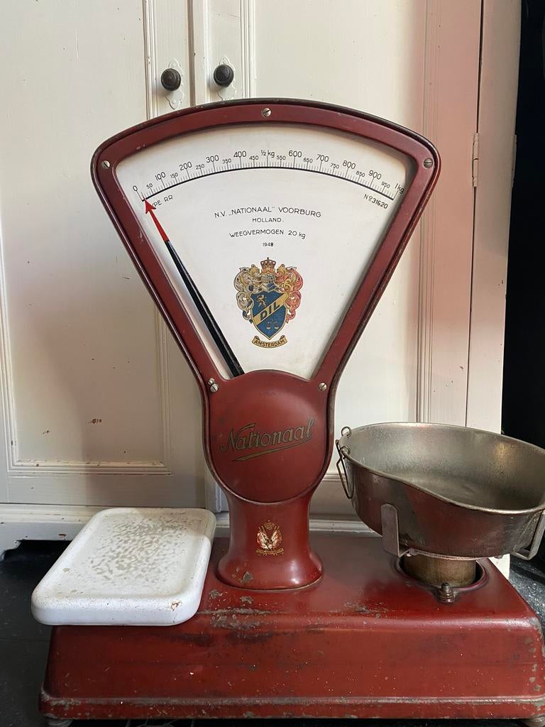 weegschaal nationaal 1948, Witgoed en Apparatuur, Weegschalen, Gebruikt, Analoog, Overige typen, Fijner dan 1 gram, 10 tot 50 kg