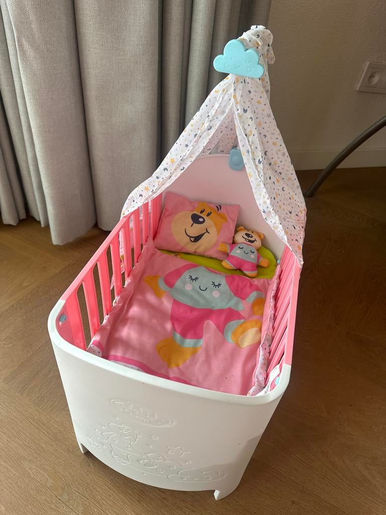 Baby Born bedje voor pop met geluid, compleet, Ophalen of Verzenden, Gebruikt, Babypop