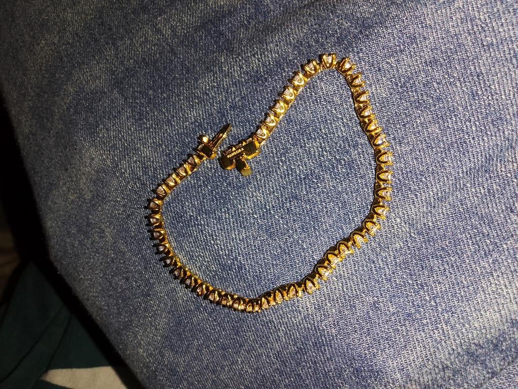 Gouden armband met steentjes, Ophalen of Verzenden