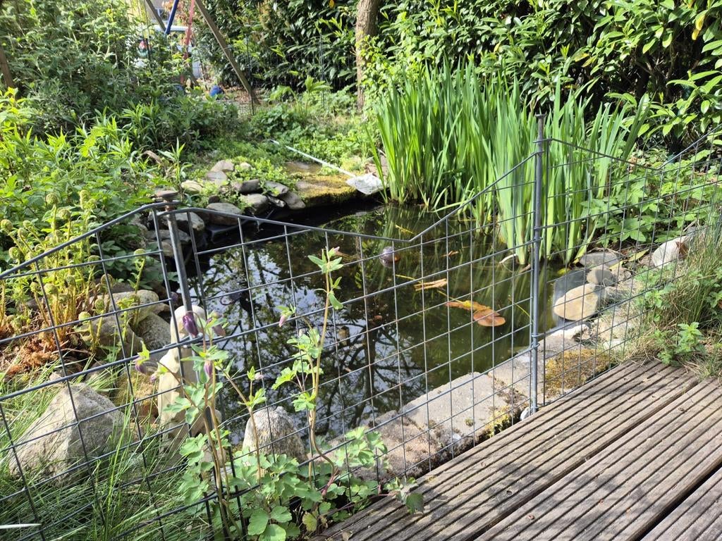 Hekwerk van staal, voor rond vijver of tuin, Ophalen, Gebruikt