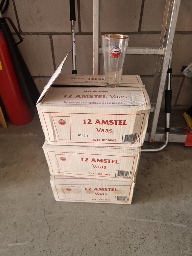 Amstel bier glazen in doos, 12 stuks, Ophalen, Nieuw, Bierglas