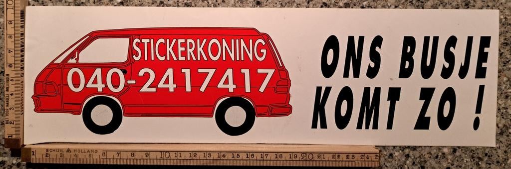 Vintage grote sticker Stickerkoning Hyundai bus, Ophalen of Verzenden, Zo goed als nieuw