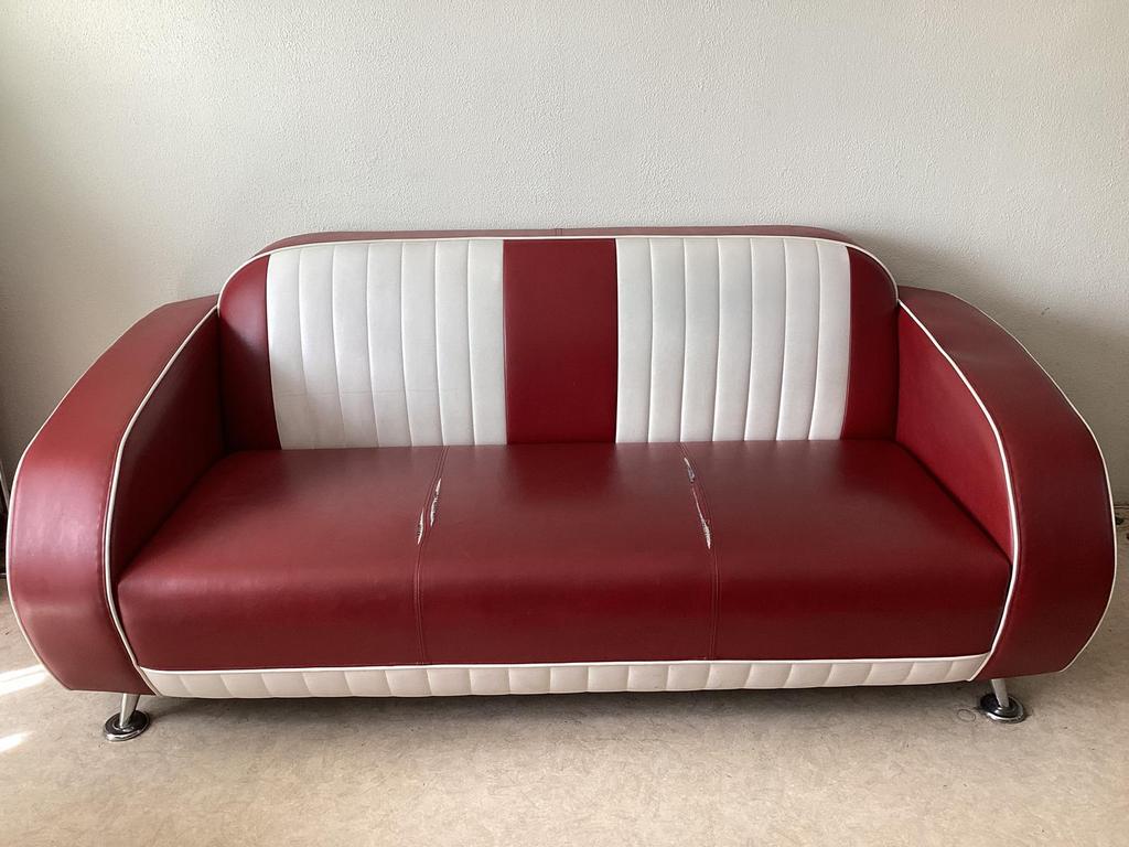 Bel Air Waverly Sofa diner retro bank bankstel fifties, Ophalen, Gebruikt, Tweepersoons, Rechte bank
