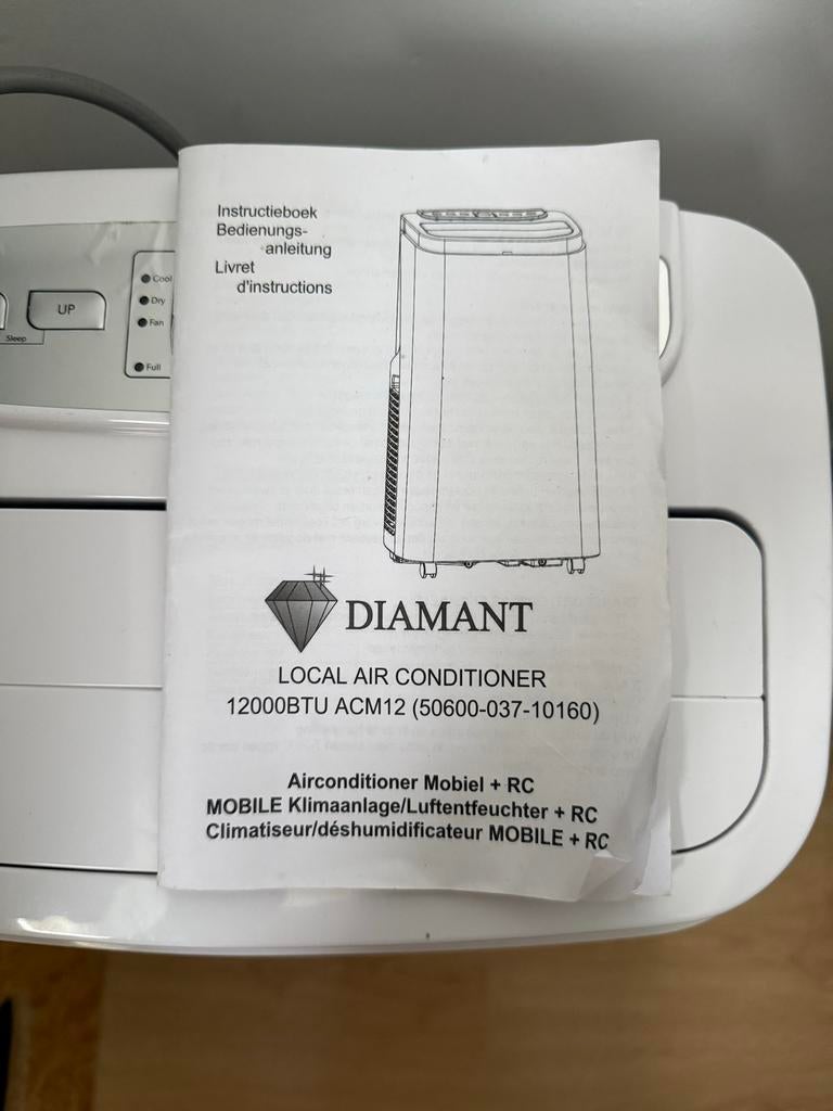 Diamant Mobiele Airco 12000BTU, Witgoed en Apparatuur, Airco's, Zo goed als nieuw, Mobiele airco, 60 tot 100 m³, 3 snelheden of meer