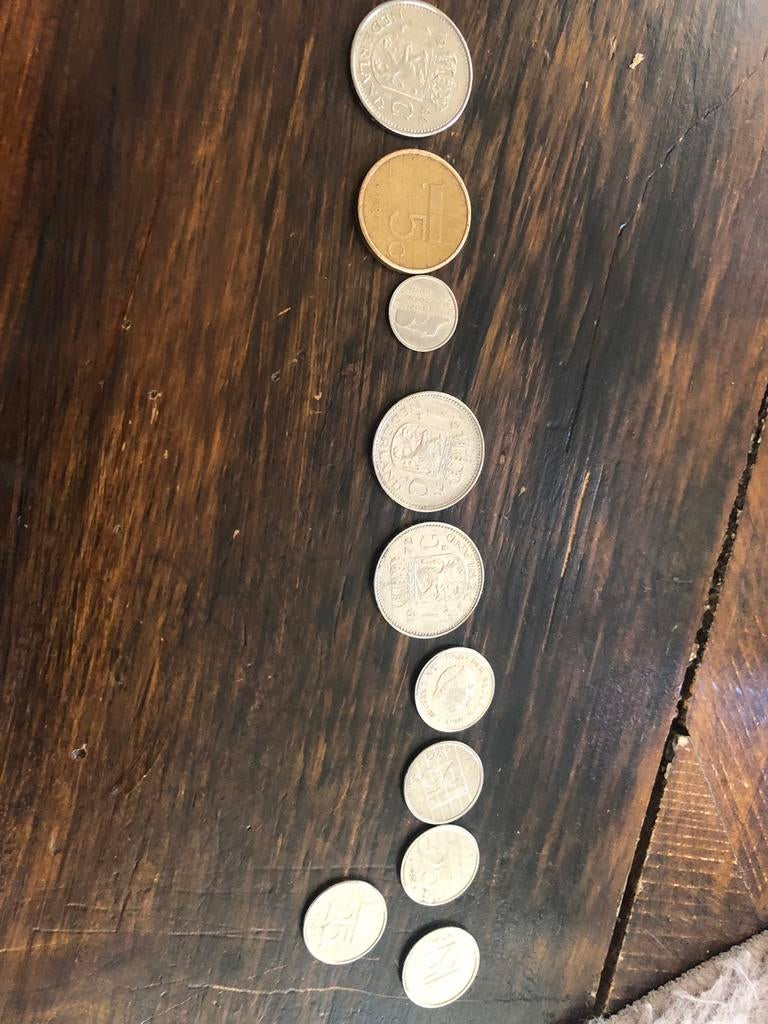 Oude guldens en oude 5 gulden, Ophalen, Nederland, Munten
