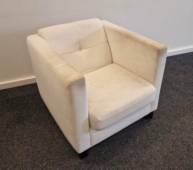 Witte Jan Des Bouvrie fauteuil - Gratis af te halen, Ophalen, Gebruikt, Stof, 75 tot 100 cm