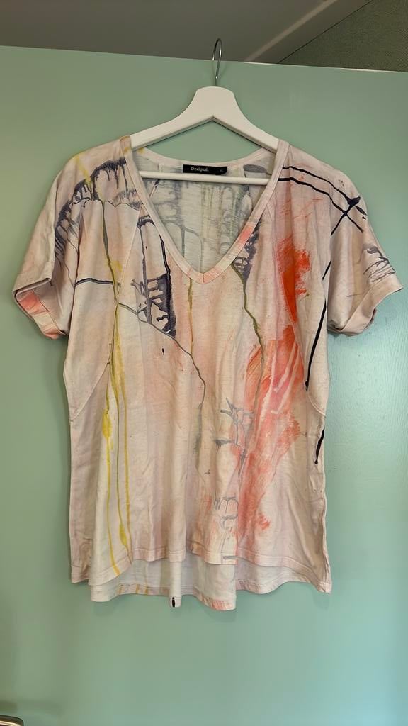 Desiqual t-shirt maat XL, Kleding | Dames, T-shirts, Overige kleuren, Verzenden, Maat 46/48 (XL) of groter, Zo goed als nieuw