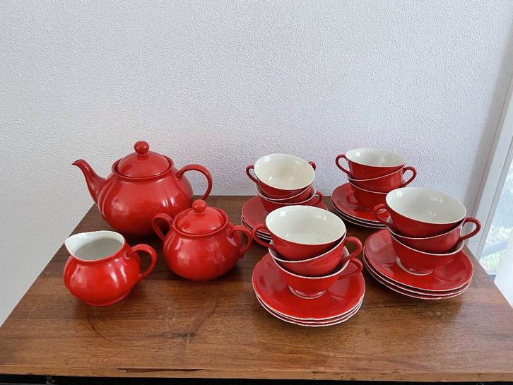 Rood Mosa theeservies, Antiek en Kunst, Antiek | Servies compleet, Ophalen