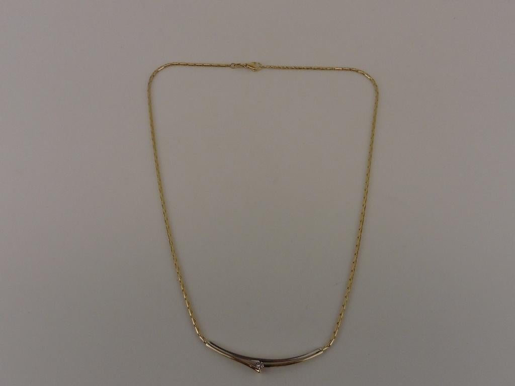 Gouden choker met briljant                               G70, Sieraden, Tassen en Uiterlijk, Kettingen, Gebruikt, ., Ophalen of Verzenden