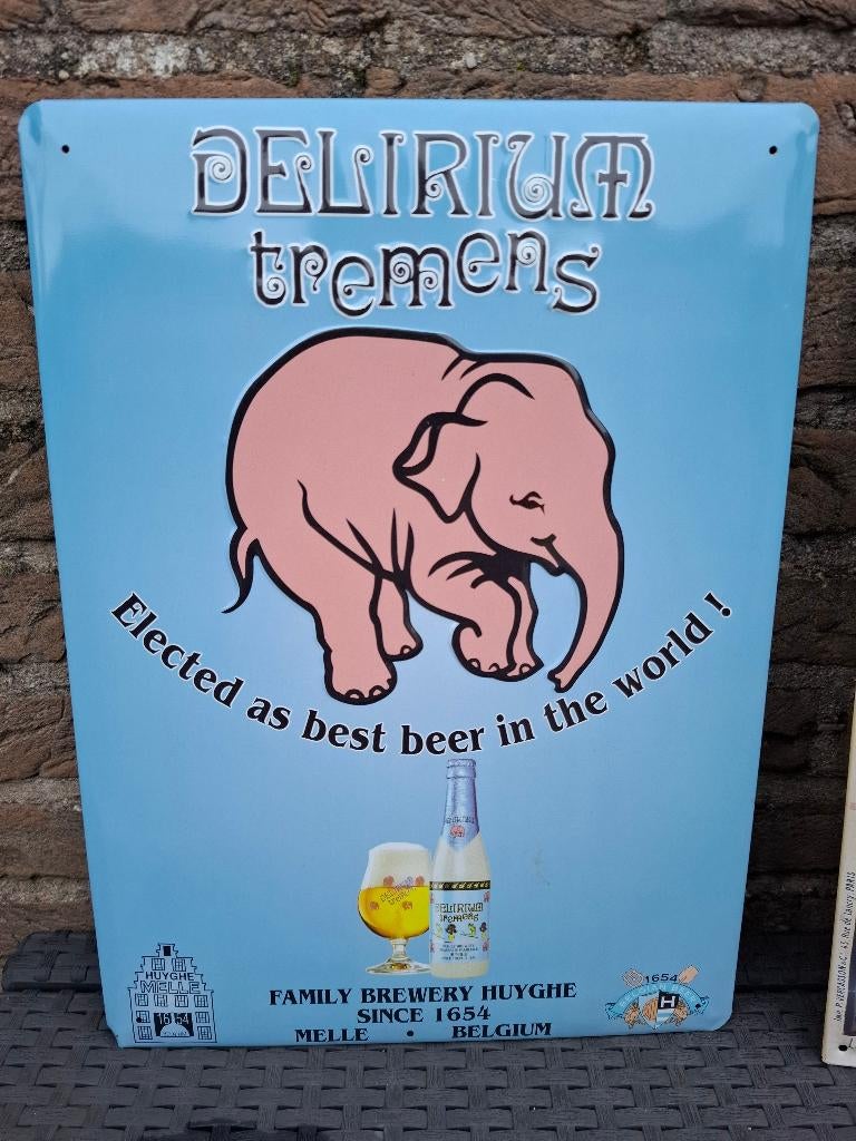 Reclamebord Delirium bier, Ophalen of Verzenden, Nieuw, Reclamebord, Plaat of Schild, Overige merken