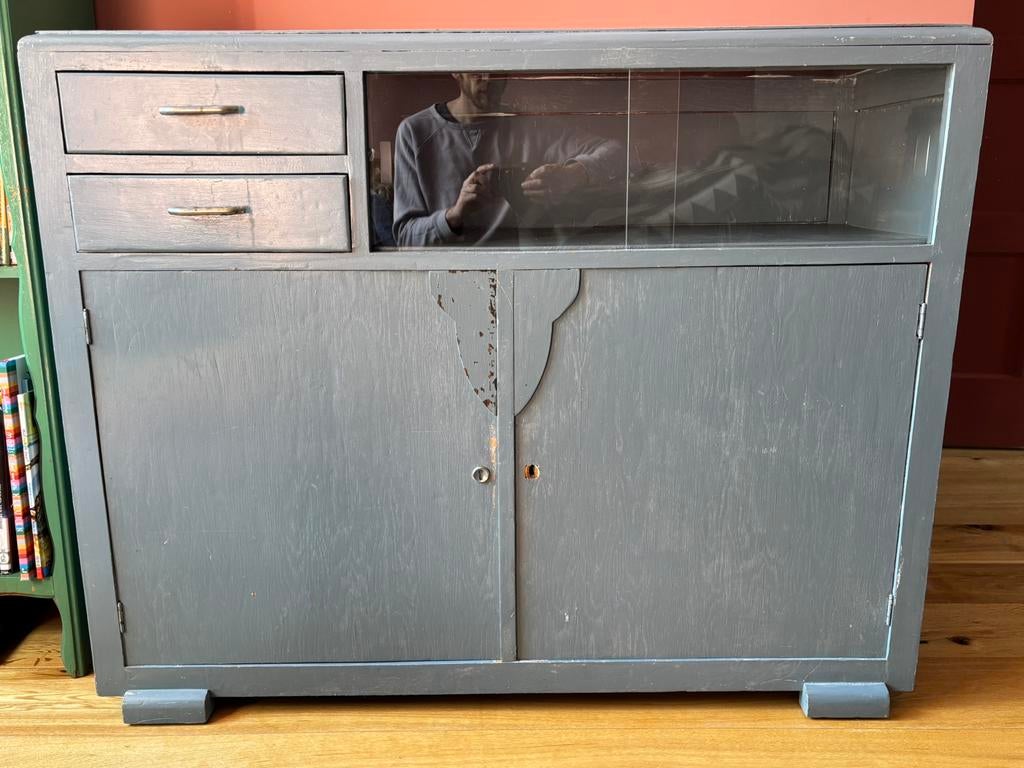 Vintage kastje / dressoir, Ophalen, Gebruikt, 25 tot 50 cm, Met deur(en)