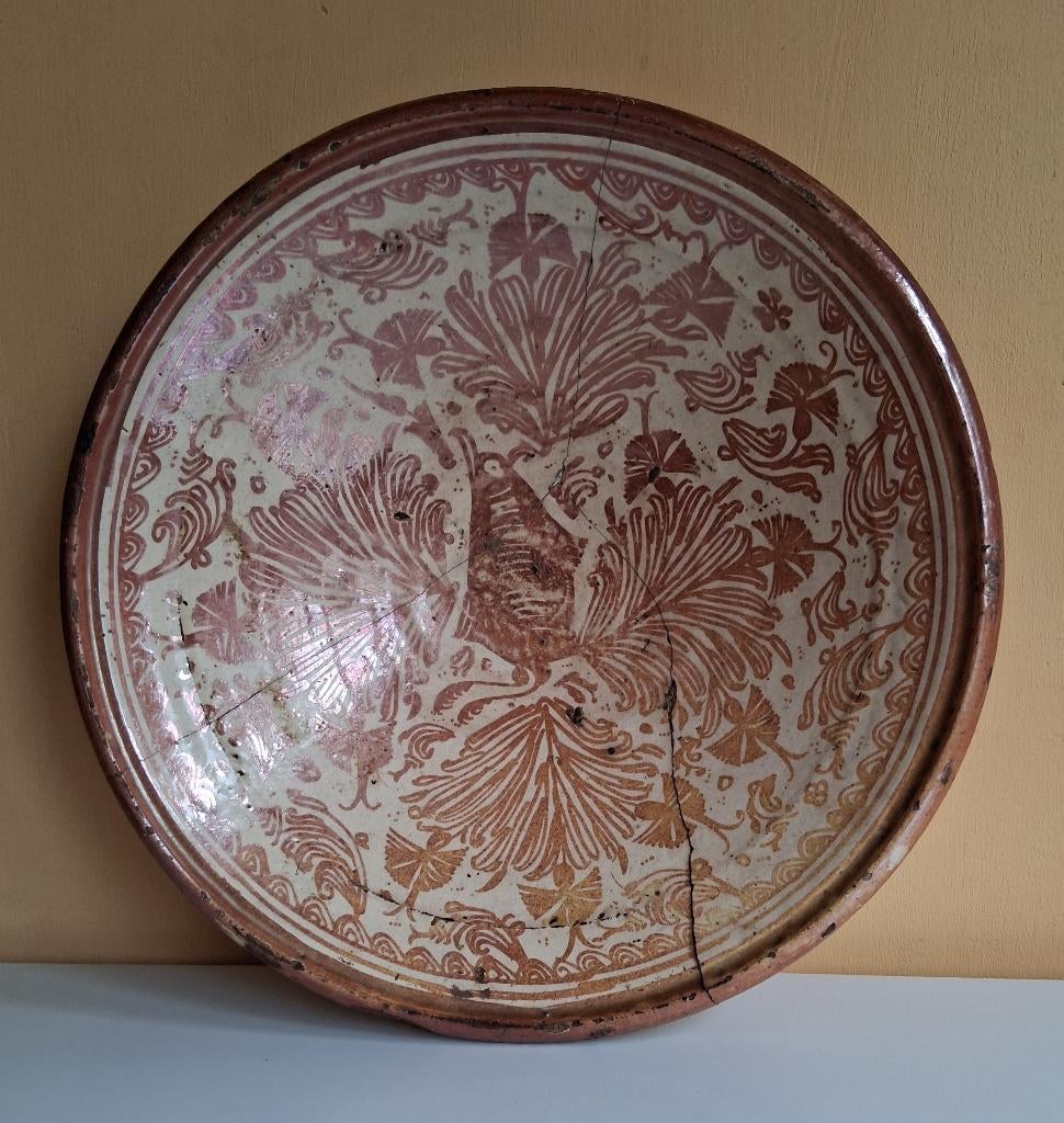 Antiek Spaans-Moorse Majolica schotel (Manises)  16de eeuw, Antiek en Kunst, Ophalen of Verzenden