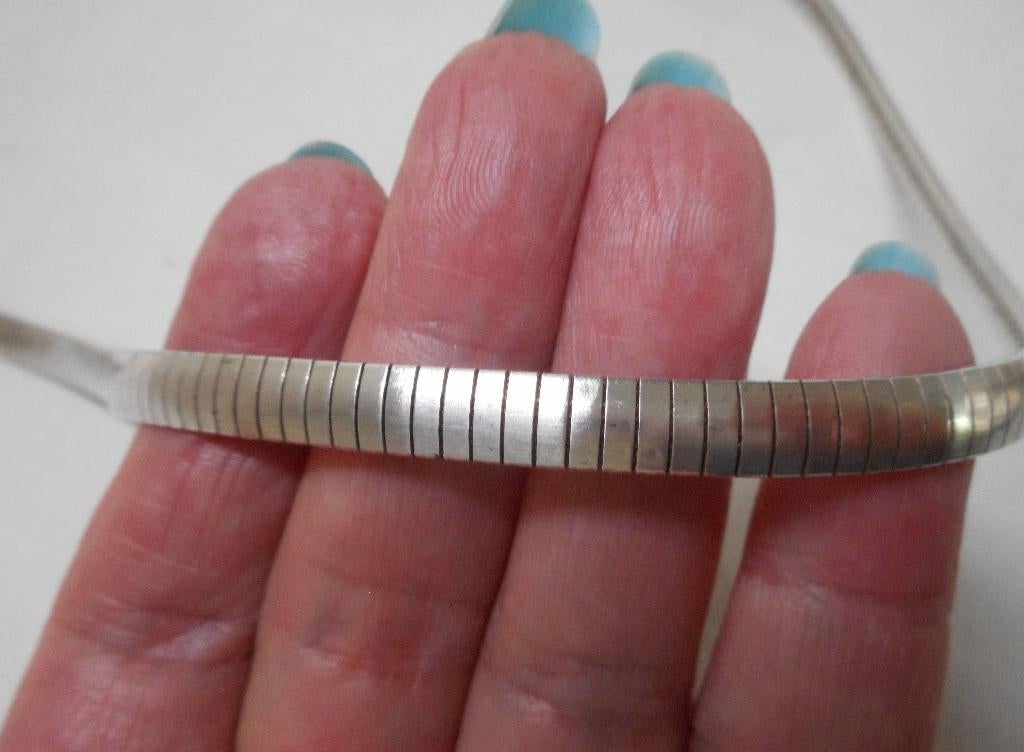 Zilveren vintage omega collier nr.603, Sieraden, Tassen en Uiterlijk, Kettingen, Verzenden, Zo goed als nieuw, Zilver, Zilver