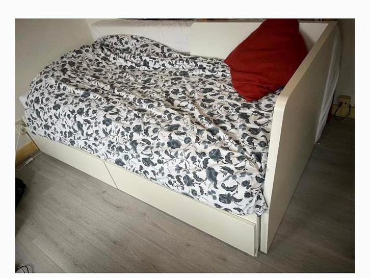 Flekke uitschuifbed, Huis en Inrichting, Slaapkamer | Bedden, Eenpersoons, Overige materialen, Wit, Ophalen