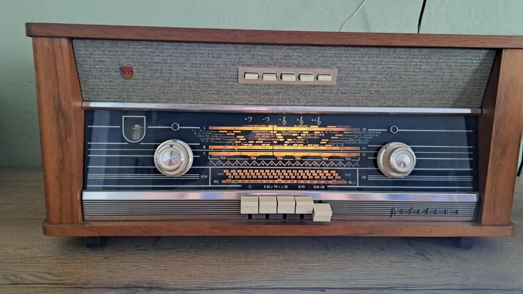 Vintage Philips Aristona radio SA4213A buizenradio, Audio, Tv en Foto, Radio's, Gebruikt, Radio, Ophalen
